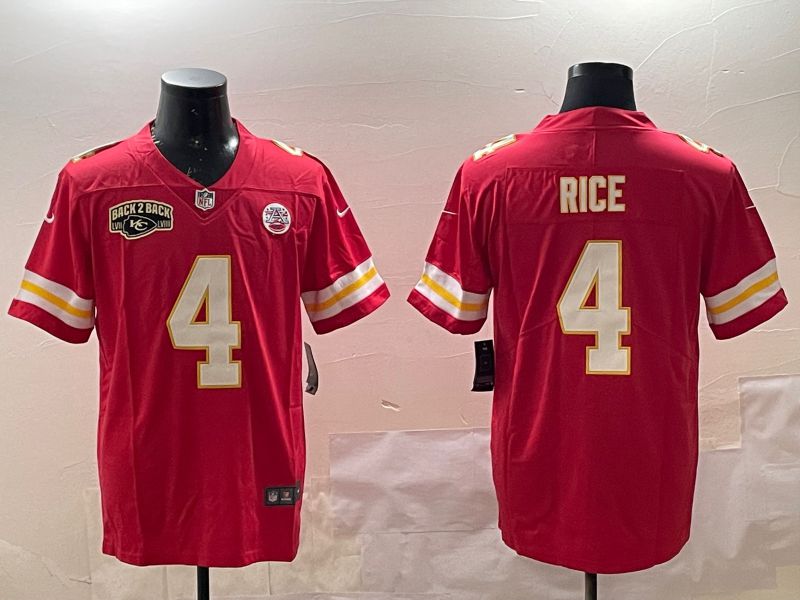 Men Kansas City Chiefs #4 Rice Red Second generations 2025 Nike Limited NFL Jersey style 3->kansas city chiefs->NFL Jersey